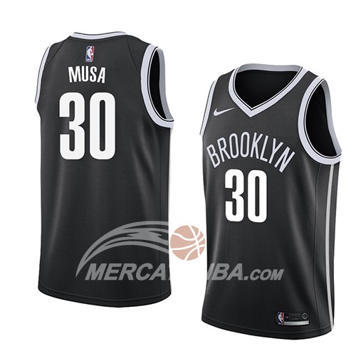 Maglia NBA Brooklyn Nets Dzanan Musa Icon 2018 Nero